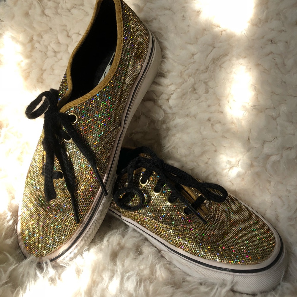 Gold glitter Vans